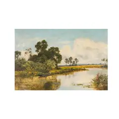 Daniel Sherrin, On The River Thames, at Richmond, oil on board