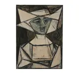 Francisco Farreras, Portrait of a Woman, mixed media on paper