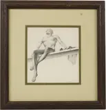 Alejandro de Canedo, Male Nude Study, graphite on paper