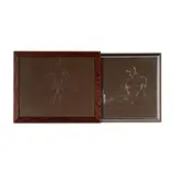 Alejandro de Canedo, Two Works, each: white pencil on brown paper each