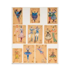 Maksimilijan Vanka, Ten Works (Ballet Dancers), c. 1944, studies for Slavenska-Tihmar Ballet Company brochure; each: gouache on paper