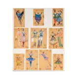 Maksimilijan Vanka, Ten Works (Ballet Dancers), c. 1944, studies for Slavenska-Tihmar Ballet Company brochure; each: gouache on paper