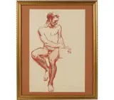 Maksimilijan Vanka, Nude Male Study, sanguine on paper