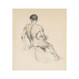 Alejandro de Canedo, Study of a Male Figure, graphite on paper