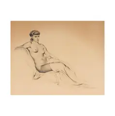 Alejandro de Canedo, Female Nude Study, graphite on paper