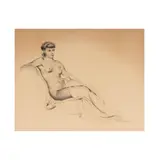 Alejandro de Canedo, Female Nude Study, graphite on paper