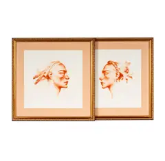 Alejandro de Canedo, Two Works, each: conte crayon on paper each