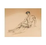 Alejandro de Canedo, Male Nude Figure, pencil on paper