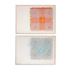Richard Smith, The Florentine Set (Two Works), 1973, each: lithograph and mixed media