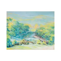 Raymond Everett, River Landscape, gouache