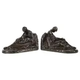 Lillian Baer, A Pair of Figural Bookends, 1910, bronze