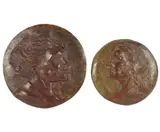 Barbara Beretich, Two Relief Plaques, each patinated bronze each