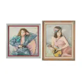 Sheldon C. Schoneberg, Two Works (Portraits of Women), each: pastel