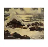 Robert Eshoo, Seascape, 1962, oil on canvas board