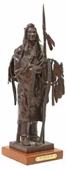 Jack Riley, The Medicine Ring, Western patinated bronze sculpture