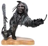 George H. Walbye, High Plains Warrior, Patinated bronze sculpture