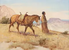 Shep Chadhorn, Indian Maiden, oil on Masonite