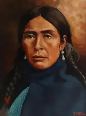 T. Snyder, Portrait of a Lummi Woman from the Coast Salish Tribe, oil on board