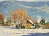 Harold Deist, Southwest Winter Landscape, oil on canvas board