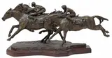 Lorenzo Ghiglieri, Photo Finish, Large patinated bronze equestrian sculpture