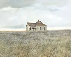 Ancel E. Nunn, Rustic Texas House in Tall Grass, acrylic on board