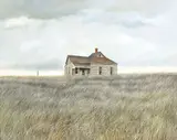 Ancel E. Nunn, Rustic Texas House in Tall Grass, acrylic on board