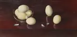 Carlo Wahlbeck, Still Life with Eggs, oil on canvas