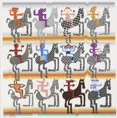 Pedro Friedeberg, Amazonas, silkscreen print in colors on paper