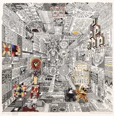 Pedro Friedeberg, Codice Miguelito, screenprint in colors ed. EEV/25
