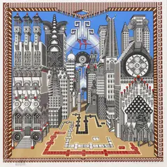 Pedro Friedeberg, Malabaristas parapsicologicos, silkscreen print in colors on paper