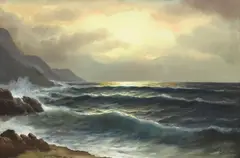 C.N. Maas, Daybreak Seascape, oil on canvas