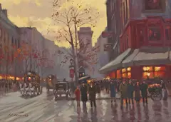 L.I. Francis, Place Vendrome, oil on canvas