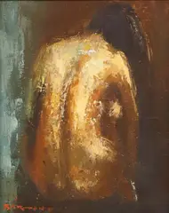 Barton, Seated female figure, oil on canvas
