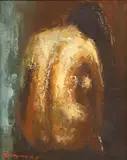 Barton, Seated female figure, oil on canvas