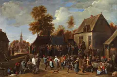Flemish School, Country celebration, oil on canvas