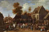 Flemish School, Country celebration, oil on canvas