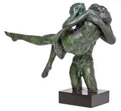 Charles Umlauf, The Kiss, Cast bronze sculpture in a verdigris patina