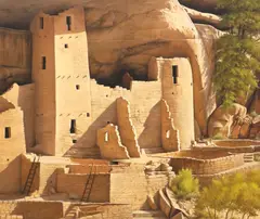 Joyce Dant, New Mexico Cliff Dwellings, oil on canvas