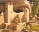 Joyce Dant, New Mexico Cliff Dwellings, oil on canvas