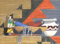 Arthur C. Begay, Navajo Still Life, gouache painting on illustration board