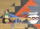 Arthur C. Begay, Navajo Still Life, gouache painting on illustration board