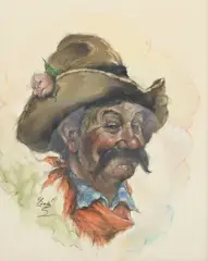 Endre Szabo, The Girlwatcher, pastel drawing on paper
