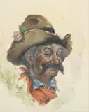 Endre Szabo, The Girlwatcher, pastel drawing on paper
