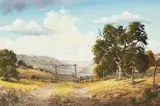 Richard K. Shader, West Medina Lake, oil on canvas