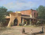Lajos Markos, The Old Blacksmith, oil on board