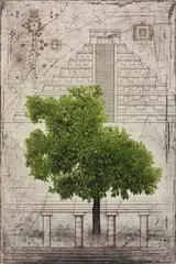 David Smith-Harrison, Yucatan, hand-colored intaglio etching on paper