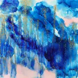 Cj Cowden, Abstract, Gallery-mounted mixed media (acrylic and ink) painting on board