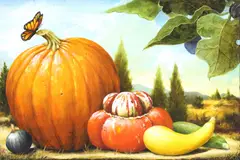 Kevin Sloan, A Pumpkin for Gene, acrylic on canvas