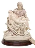 Ado Santini, The Sixth Sorrow of the Virgin Mary, Religious hand-painted cast (likely reconstituted alabaster/resin) sculpture