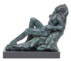 Charles Umlauf, Reclining Female Nude, Patinated bronze sculpture